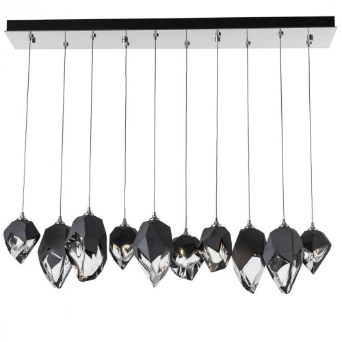Hubbardton Forge Chrysalis Pendant, 10-Light, Sterling, Black Crystal, 10.1"W (131145-SKT-LONG-85-BP0756 5YZWFJ) 