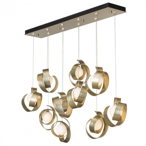 Hubbardton Forge Riza Pendant, 10-Lights, Modern Brass, Opal, 46.7"W (131208-SKT-STND-86-GG0711 5YZXFP) 
