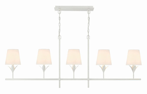Crystorama Broche Chandelier - Matte White 21"H 