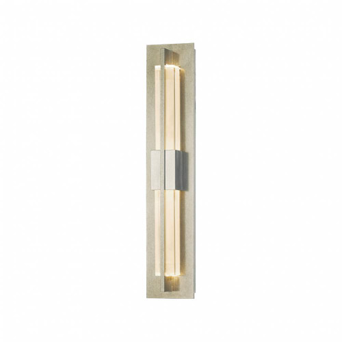 Hubbardton Forge Double Axis Wall Sconce, 1-Light, LED, Sterling, Clear Glass, 23.5"H, OPEN BOX (206440-LED-85-ZM0331) 