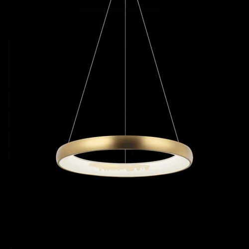 Matteo Lighting Maverick Chandelier, 1-Light, LED, Brushed Gold, White Acrylic Shade, 24"W (C32724BG 3060PM1) 