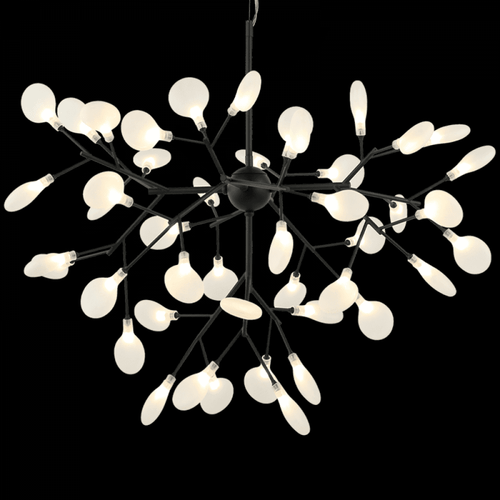 Matteo Lighting Hydrangea Bloom Chandelier, 45-Light, Matte Black, 35.38"W (C69836MB 3060PMU) 