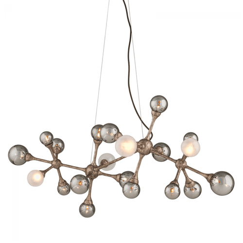 Corbett Element Linear Chandelier, 20-Light, Bronze, Vienna Bronze Shade, 26"W (206-520-SGL 95FZ) 