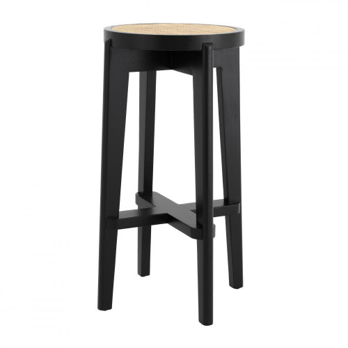 Eichholtz Dareau Bar Stool, Classic Black, Natural, 30.12"H (114381 YV0J03YP6C) 