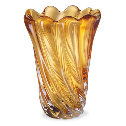 Eichholtz Contessa Vase, Large, Yellow Glass, 11.42"H (115407 YV0J041XP5) 
