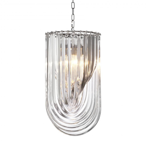 Eichholtz Murano Pendant, 4-Light, Small, Clear Acrylic, Nickel, 13.78"W (108979UL YV0J03YV04) 