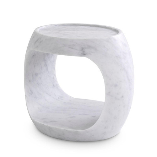 Eichholtz Clipper Side Table, White Marble, 15.75"H (114856 YV0J041UPY) 