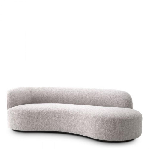 Eichholtz Morten Sofa, Boucle Gray Fabric, Black Base, 90.55"W (A116627 YV0J041VQ0) 
