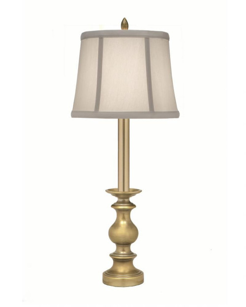 Stiffel Buffet Lamp, 1-Light, Artisan Brass, Ivory Shadow Fabric Shade, 25"H (BL-AC9846-ABR YV0J07RREG) 