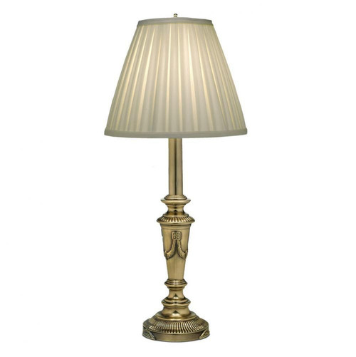 Stiffel Buffet Lamp, 1-Light, Burnished Brass, Ivory Shadow Fabric Shade, 28"H (BL-N7700-BB YV0J07RRET) 