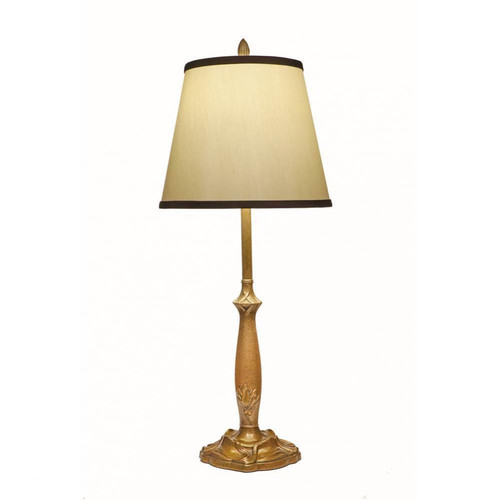 Stiffel Buffet Lamp, 1-Light, French Gold, Egg Shell Silksheen Black Trim Fabric Shade, 30"H (BL-N8335-N8336-FG YV0J07RREW) 