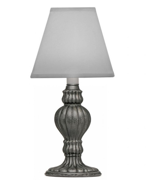 Stiffel Candlestick Lamp, 1-Light, Charcoal, White Butcher Linen Fabric Shade, 11.5"H (CL-A2103-CHAR YV0J07RRF2) 