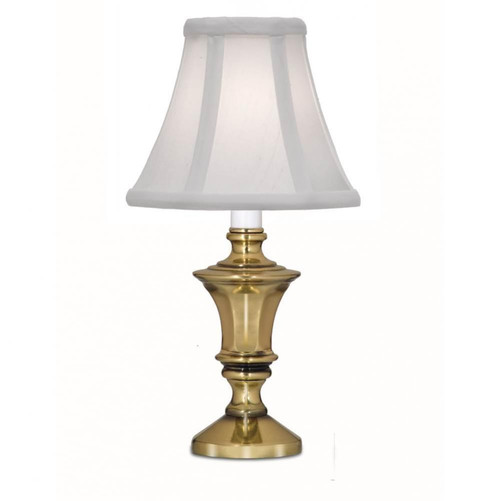 Stiffel Candlestick Lamp, 1-Light, Burnished Brass, Off-White Silk Shantung Fabric Shade, 11.5"H (CL-6636-A780-BB YV0J07RRF1) 