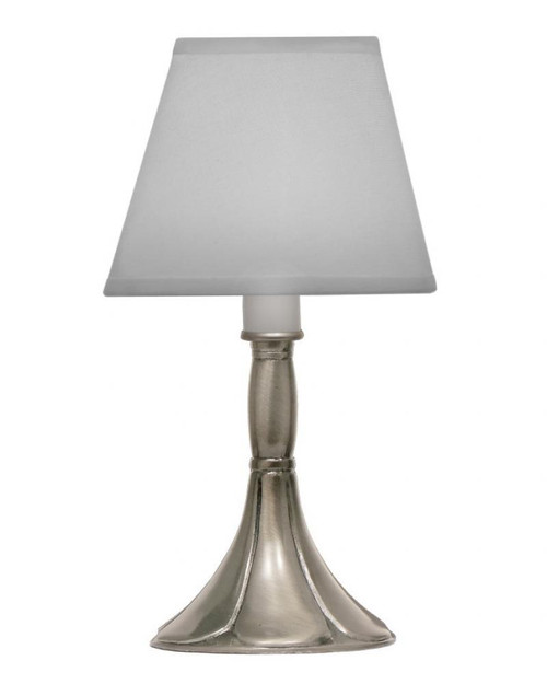 Stiffel Candlestick Lamp, 1-Light, Antique Nickel, White Butcher Linen Fabric Shade, 9.5"H (CL-C431-AN YV0J07RRF8) 