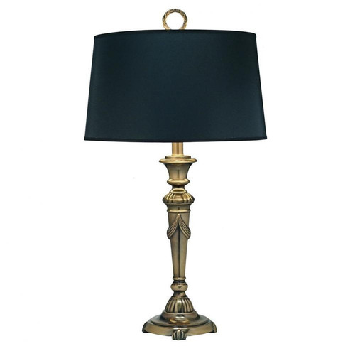 Stiffel Desk Lamp, 1-Light, Burnished Brass, Black Opaque Gold Foil Fabric Shade, 29"H (DL-N8090-BB YV0J07RTAZ) 