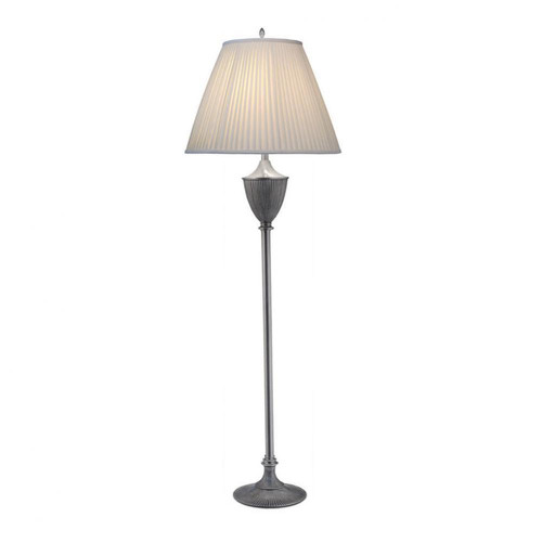 Stiffel Floor Lamp, 1-Light, Pewter, Side-Pleated Off-White Camelot Fabric Shade, 65"H (FL-A966-A967-PW YV0J07RTDJ) 