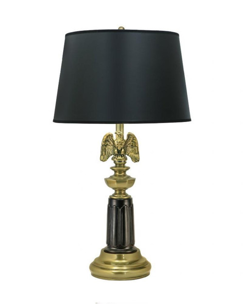 Stiffel Table Lamp, 1-Light, Burnished Brass, Matte Black, Black Opaque Gold Foil Fabric Shade, 30"H (TL-6371-6103-BB YV0J07RUA8) 