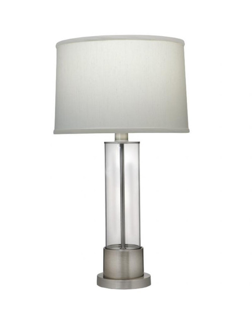 Stiffel Table Lamp, 1-Light, Satin Nickel, Pearl Supreme Satin Fabric Shade, 27"H (TL-6432-12X4ACR-SN YV0J07RUA9) 