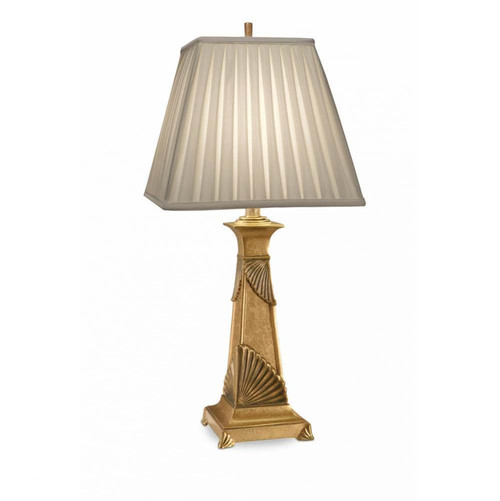 Stiffel Table Lamp, 1-Light, French Gold, Box Pleated Oyster Silksheen Fabric Shade, 30"H (TL-6507-FG YV0J07RUAC) 