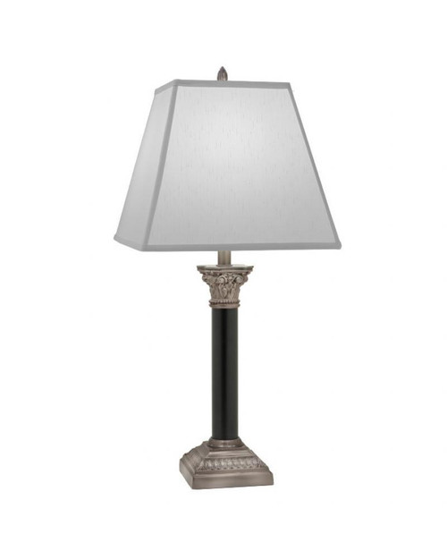 Stiffel Table Lamp, 1-Light, Antique Nickel, Matte Black, Global White Fabric Shade, 31"H (TL-6710-6711-AN YV0J07RUCD) 