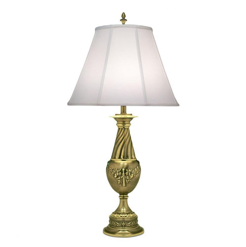 Stiffel Table Lamp, 1-Light, Florentine Bronze, Off-White Shadow Fabric Shade, 37"H (TL-6724-FLO YV0J07RUCH) 