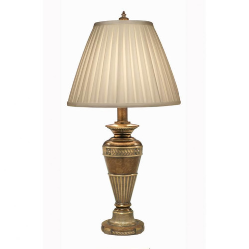 Stiffel Table Lamp, 1-Light, Amber Tortoise Shell, Box Pleated Ivory Shadow Fabric Shade, 32"H (TL-6756-ATS YV0J07RUCN) 