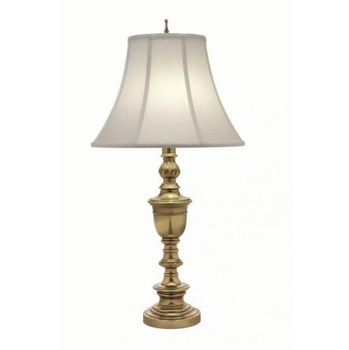 Stiffel Table Lamp, 1-Light, Burnished Brass, Off-White Silk Shantung Fabric Shade, 33"H (TL-A610-K9149-BB YV0J07RUD0) 