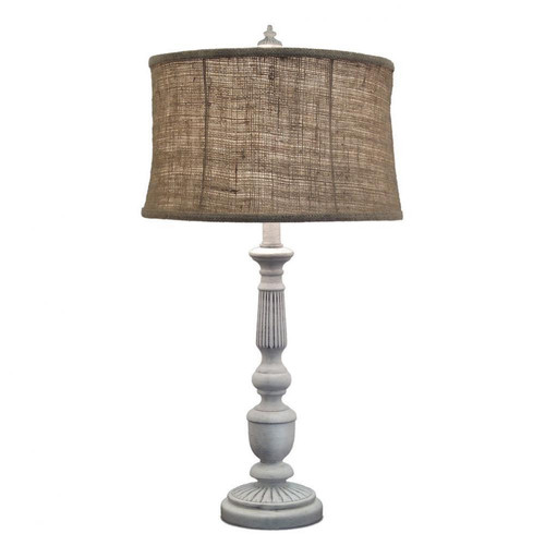Stiffel Table Lamp, 1-Light, Distressed White, Natural Burlap Softback Fabric Shade, 29"H (TL-A667-DW YV0J07RUD4) 