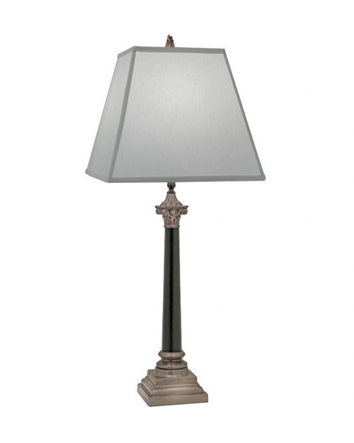 Stiffel Table Lamp, 1-Light, Antique Nickel, Matte Black, Global White Fabric Shade, 33"H (TL-A820-6713-AN YV0J07RUDD) 