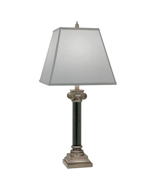 Stiffel Table Lamp, 1-Light, Antique Nickel, Matte Black, Global White Fabric Shade, 31"H (TL-A820-K7132-AN YV0J07RUDE) 