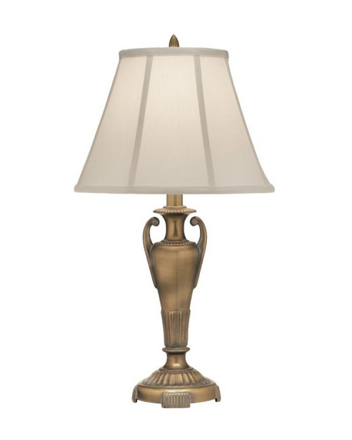 Stiffel Table Lamp, 1-Light, Artisan Brass, Ivory Shadow Fabric Shade, 28"H (TL-A833-ABR YV0J07RUDJ) 