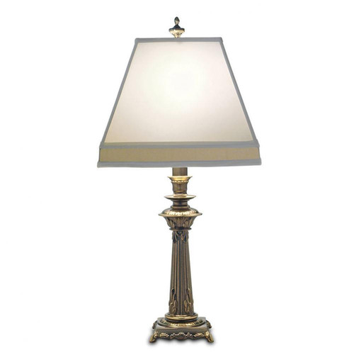 Stiffel Table Lamp, 1-Light, Roman Bronze, Off-White & Tan Camelot Fabric Shade, 33"H (TL-A856-RB YV0J07RUDT) 