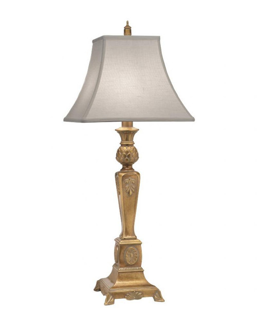 Stiffel Table Lamp, 1-Light, Polished Honey Brass, Cream Aberdeen Fabric Shade, 32"H (TL-A941-AC2035-PHB YV0J07RUE5) 