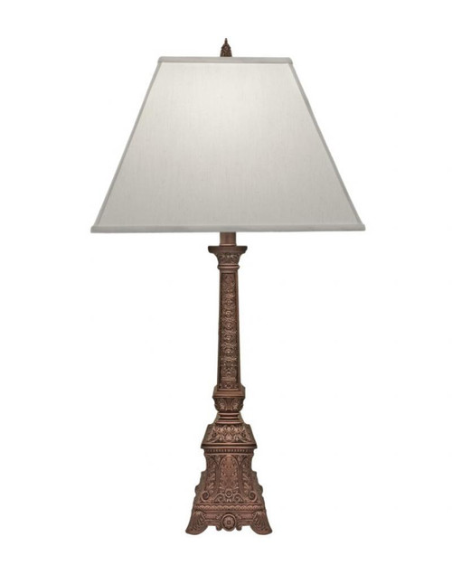 Stiffel Table Lamp, 1-Light, Antique Old Brass, Pearl Supreme Satin Fabric Shade, 36"H (TL-K6127-K7161-AOB YV0J07RVA3) 