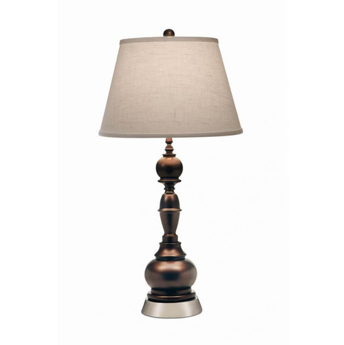 Stiffel Table Lamp, 1-Light, Satin Nickel, Oxidized Brass, Cream Aberdeen Fabric Shade, 30"H (TL-K78-C436-OB YV0J07RVA6) 