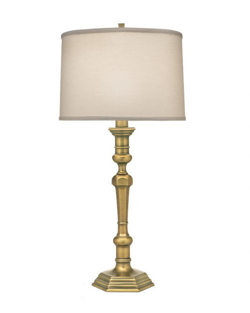 Stiffel Table Lamp, 1-Light, Artisan Brass, Ivory Shadow Fabric Shade, 32"H (TL-N3040-N3042-ABR YV0J07RVA9) 