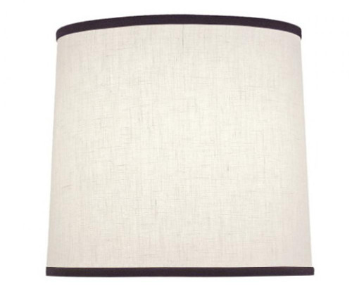 Stiffel Replacement Lampshade, Hardback Deep Drum, White Aberdeen Black Trim, Brass Top Ring, 14" Top x 15" Bottom x 15" Height (ST131 YV0J07RX7Z) 