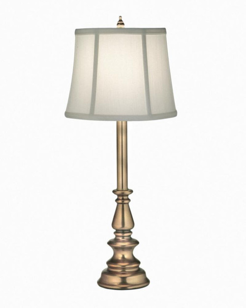 Stiffel Buffet Lamp, 1-Light, Antique Brass, Ivory Shadow Fabric Shade, 24"H (BL-AC9637-AB YV0J07RREE) 