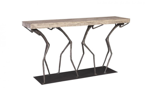 Phillips Collection Atlas Console, Graystone Top, Black Base, 60"W (TH101826 YV0J07T26F) 