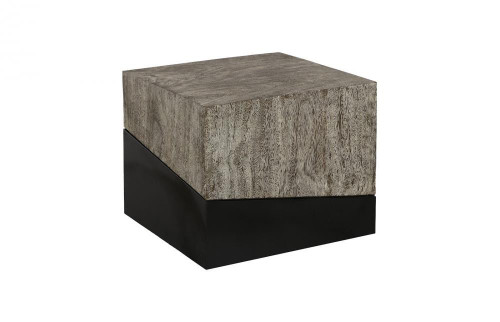 Phillips Collection Geometry Side Table, Medium, Graystone, Black, 20"H (TH97557 YV0J07T81Y) 
