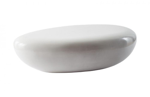 Phillips Collection River Stone Coffee Table, Large, Glossy White, 54"W (PH67484 YV0J07W4RQ) 