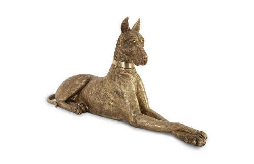 Phillips Collection Great Dane Sculpture, Left, Gold Leaf, 41"H (PH75331 YV0J07T82U) 