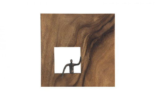 Phillips Collection Atlas Wall Art, Square, Leaning Figure, Chamcha, Black Forged, 14"W (TH101653 YV0J07T33G) 