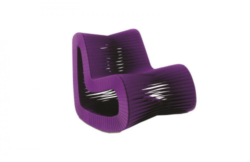 Phillips Collection Seat Belt Rocking Chair, Small, Purple, Black, 30"W (B2063PU YV0J07W5R1) 