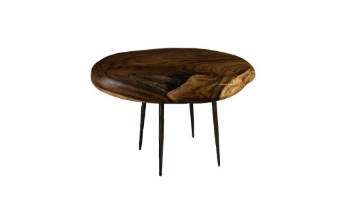 Phillips Collection Skipping Stone Side Table, Chamcha Top, Black Forged Legs, 22"H (TH77308 YV0J07W5RW) 