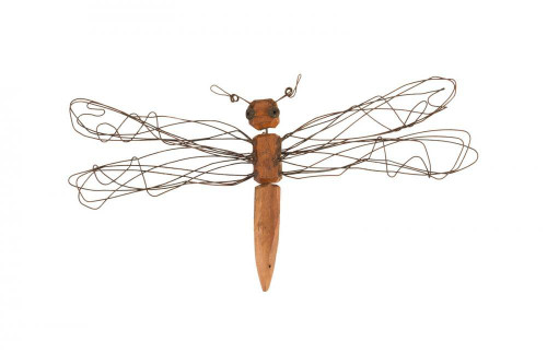 Phillips Collection Wire Wall Sculpture, Dragonfly, Small, Wood, 16"W (TH76842 YV0J07W7RC) 