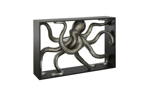 Phillips Collection Octo Console, Silver Leaf, Black Frame, 49"W (PH112033 YV0J07TAZ8) 