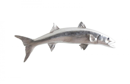 Phillips Collection Fish Wall Sculpture, Barracuda, Silver Leaf, 52"W (PH62415 YV0J07T34G) 