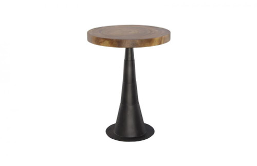 Phillips Collection Chuleta Bar Table, Pedastal Base, Natural Wood Top, Black Base, 32"W (TH110311 YV0J07T53V) 