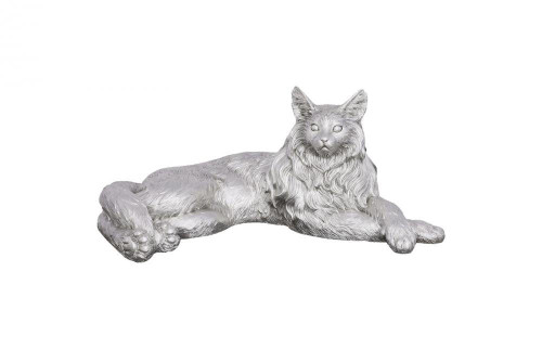 Phillips Collection Laying Cat Sculpture, Silver Leaf, 17"H (PH113917 YV0J07T53G) 